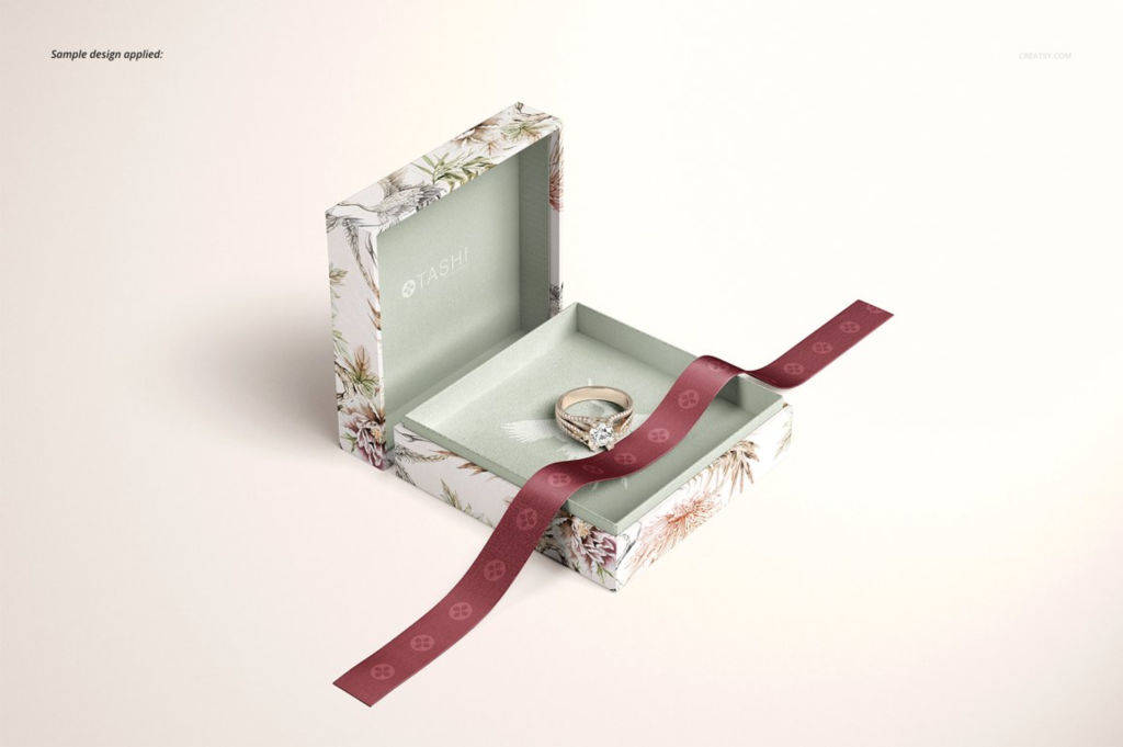 天地盖饰品礼盒包装PSD样机贴图 Jewelry Box Mockup Set